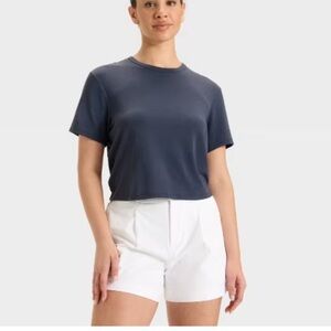 White Tennis Style Shorts